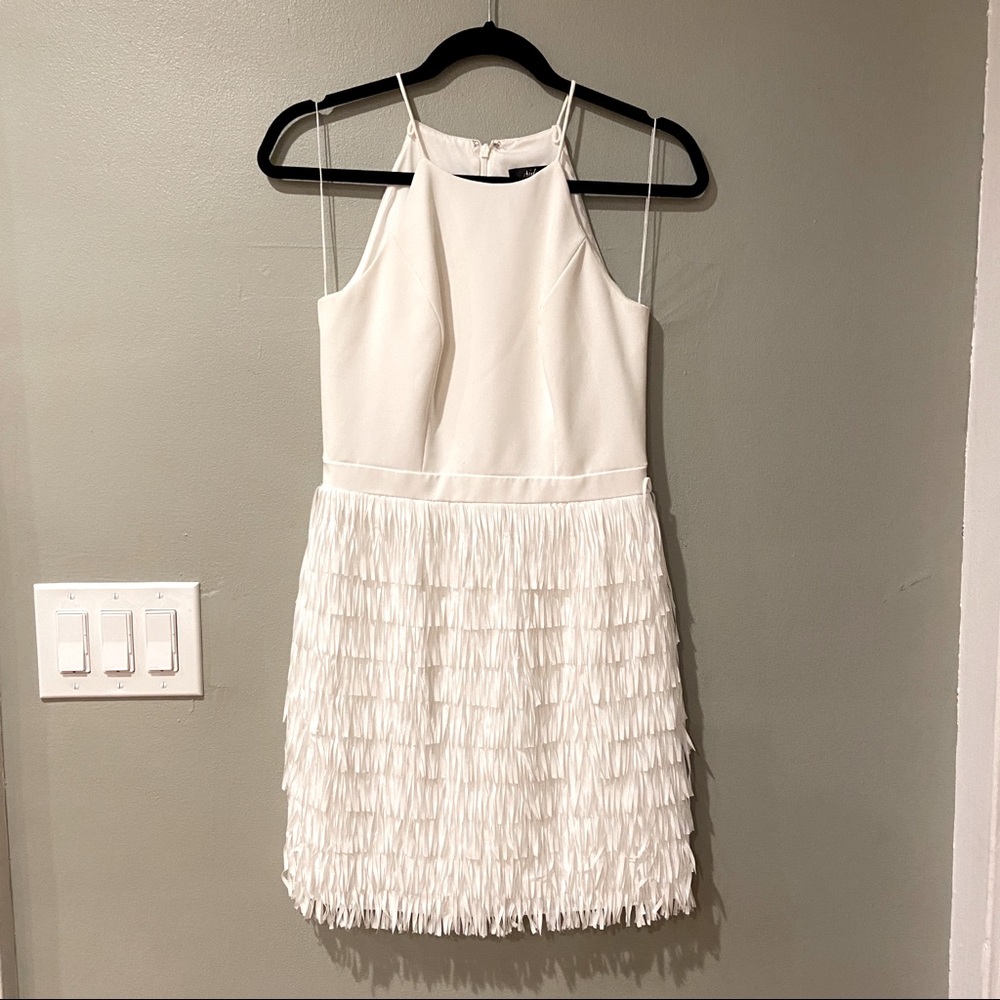 BHLDN Aidan Mattox Fringe Promenade Dress
